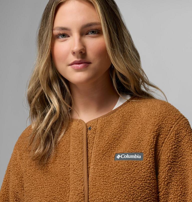 Women's Panorama Sherpa Snap Fleece Jacket, Color: Camel Brown, image 6