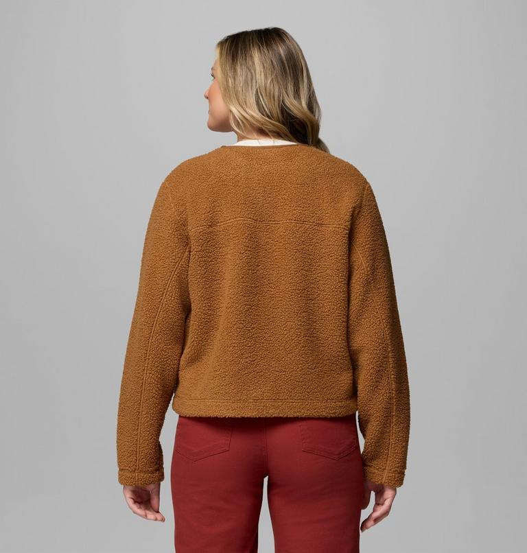 Women's Panorama Sherpa Snap Fleece Jacket, Color: Camel Brown, image 3