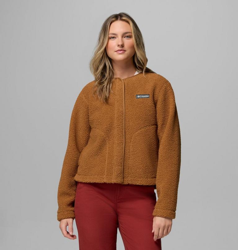Women's Panorama Sherpa Snap Fleece Jacket, Color: Camel Brown, image 1