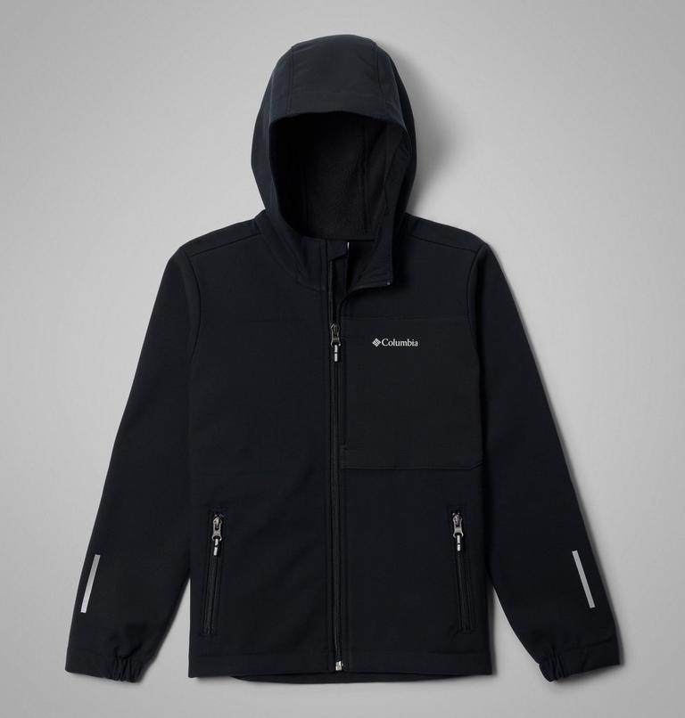 Youth Ascender Hooded Softshell Jacket, Color: Black, image 1