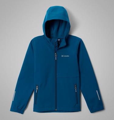 Youth Ascender Hooded Softshell Jacket, Color: Phoenix Blue, image 3