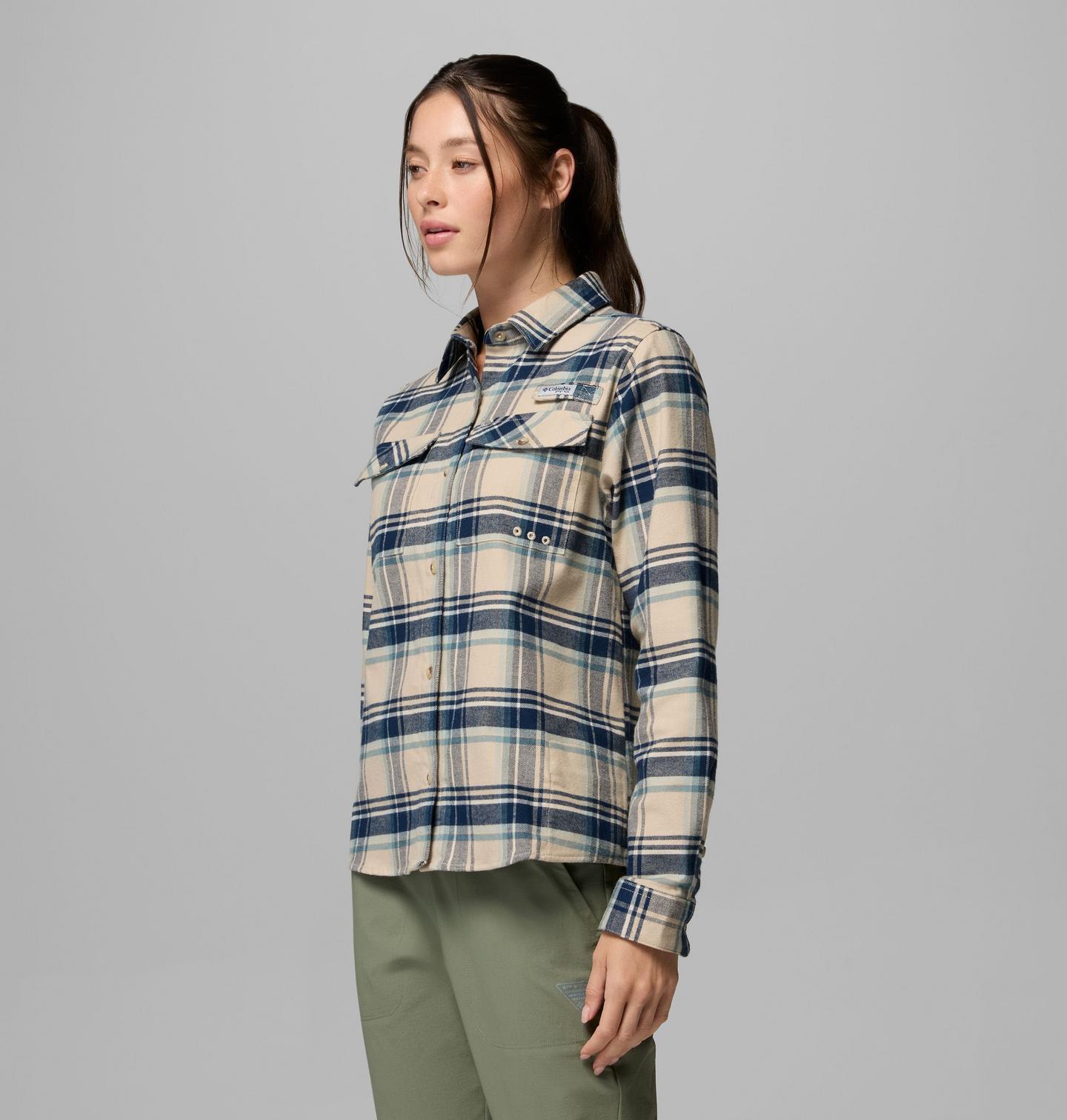 Женская фланелевая рубашка Columbia PFG Topwater Tech, цвет: Клетчатый — фото 3