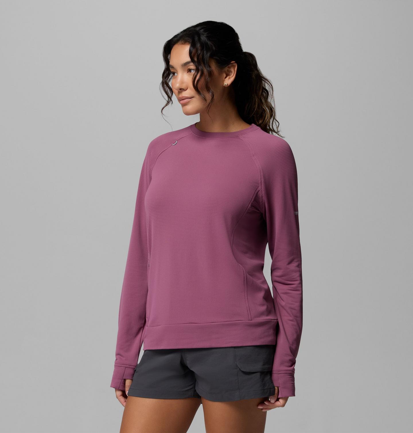 Женский лонгслив Columbia PFG Wild Cast Lightweight, цвет: Состаренный розовато-лиловый — фото 4