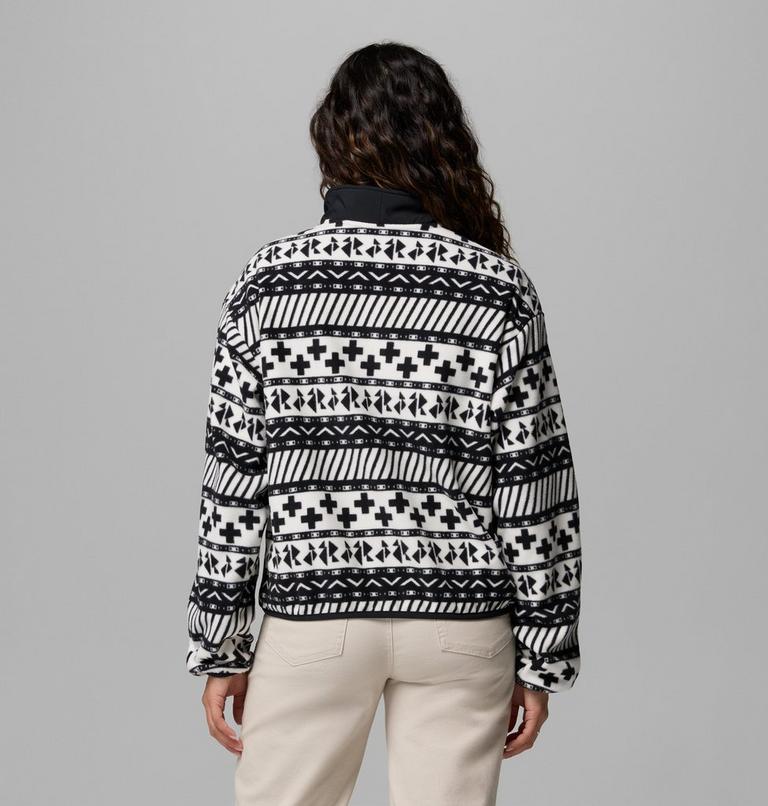 Women's Sequoia Grove II Printed Half Zip Fleece, Color: Black Wizard Island Tonal, image 3