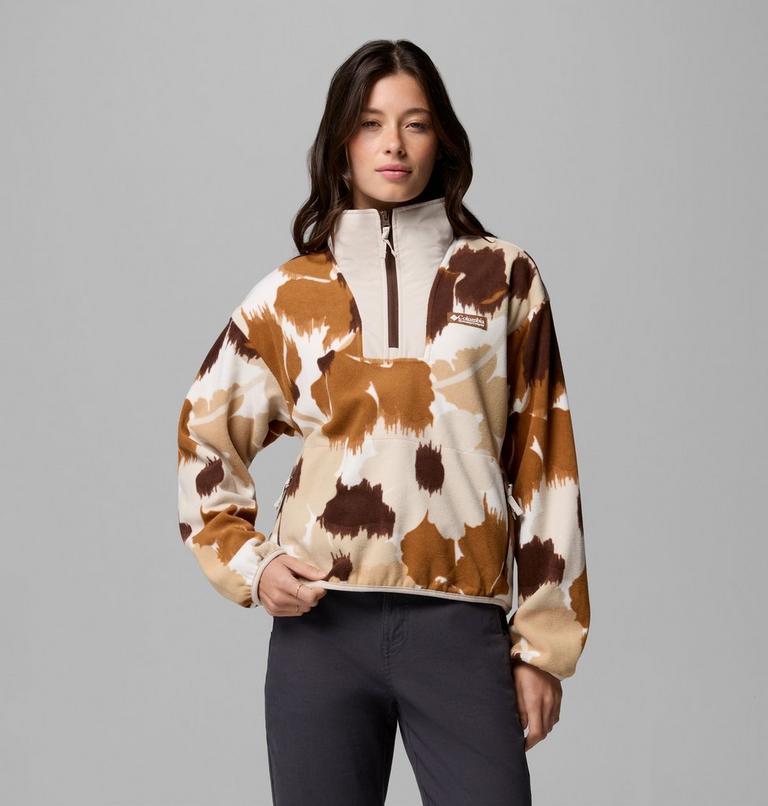 Polaire Semi-zipp&eacute;e &agrave; Imprim&eacute; Sequoia Grove II Femme, Color: Camel Brown Ikatbloom, image 1