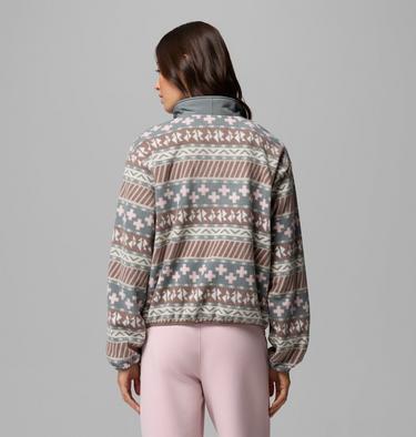 Women's Sequoia Grove II Printed Half Zip Fleece, Color: Iron Wizard Island, image 3