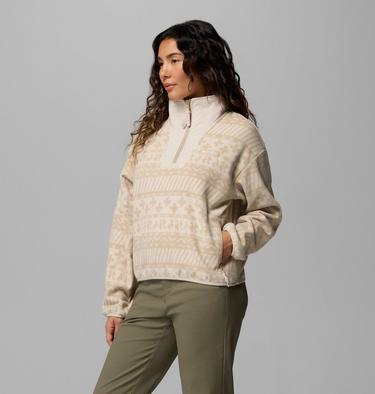 Women's Sequoia Grove II Printed Half Zip Fleece, Color: Ancient Fossil Wizard Island Tonal, image 8
