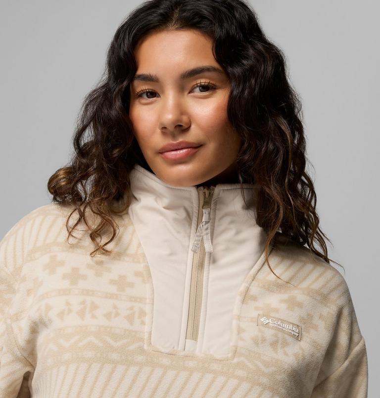 Women's Sequoia Grove II Printed Half Zip Fleece, Color: Ancient Fossil Wizard Island Tonal, image 5