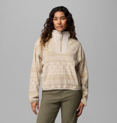 Forro polar con media cremallera y estampado Sequoia Grove II para mujer, Color: Ancient Fossil Wizard Island Tonal, image 3