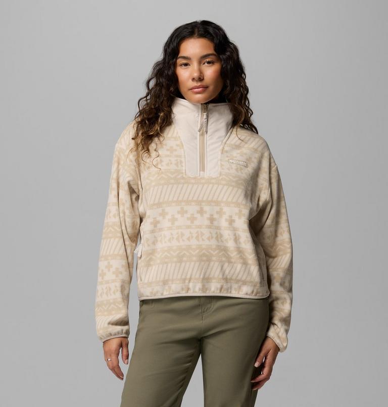 Women's Sequoia Grove II Printed Half Zip Fleece, Color: Ancient Fossil Wizard Island Tonal, image 1
