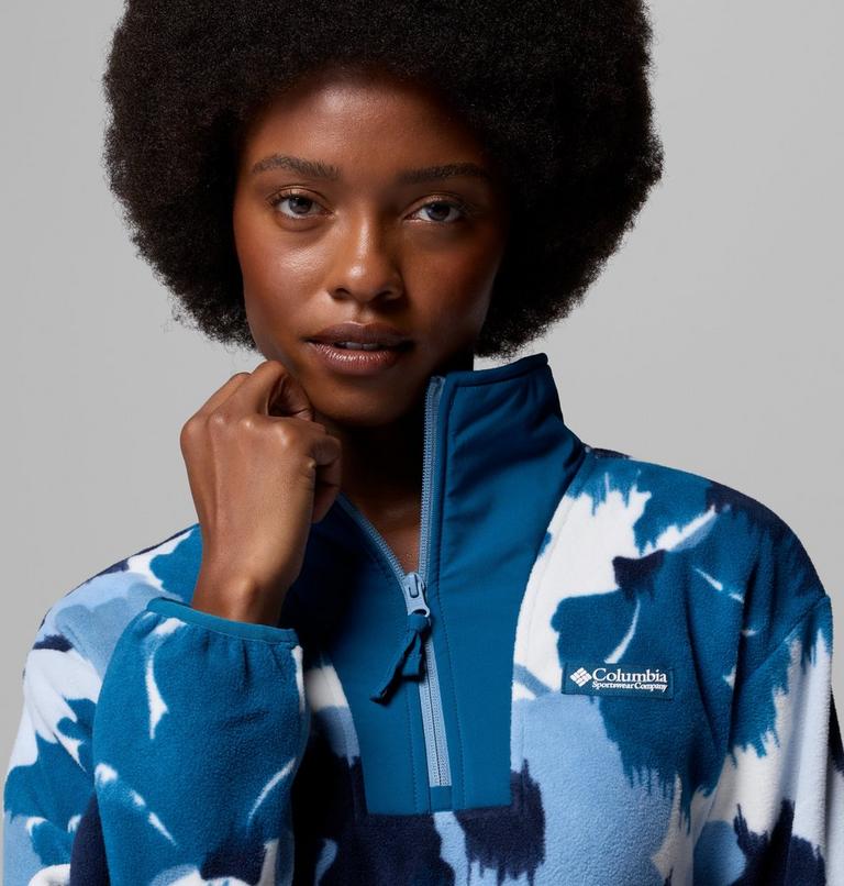 Women's Sequoia Grove II Printed Half Zip Fleece, Color: Phoenix Blue Ikatbloom, image 5