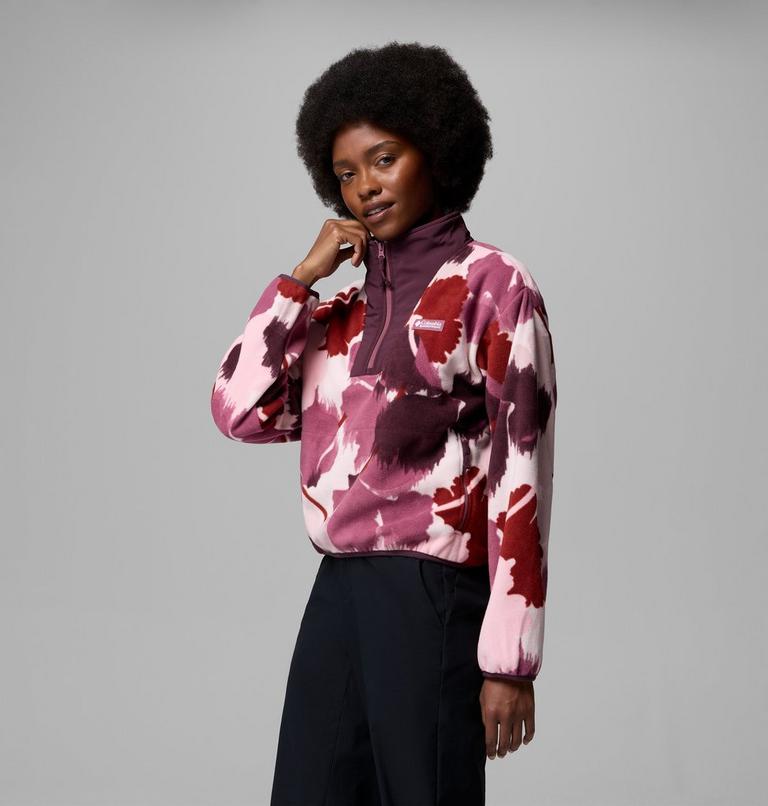 Women's Sequoia Grove II Printed Half Zip Fleece, Color: Antique Mauve Ikatbloom, image 4