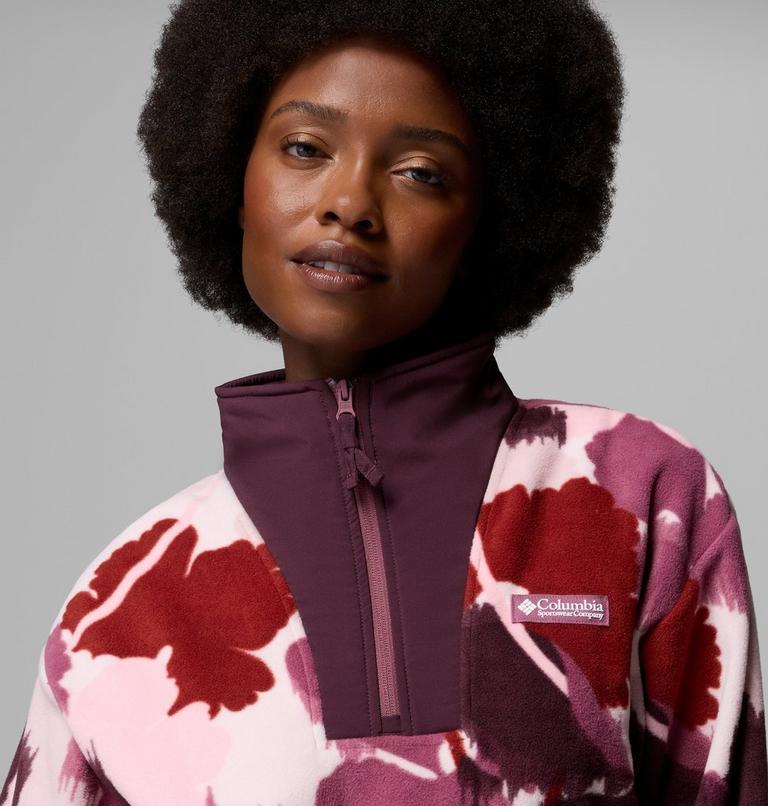 Women's Sequoia Grove II Printed Half Zip Fleece, Color: Antique Mauve Ikatbloom, image 5