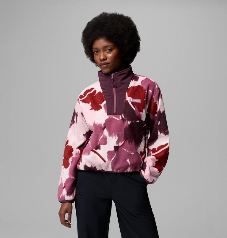 Women's Sequoia Grove II Printed Half Zip Fleece, Color: Antique Mauve Ikatbloom, image 1