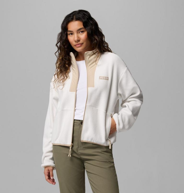 Women's Sequoia Grove II Fleece Jacket, Color: Sea Salt, Ancient Fossil, image 5