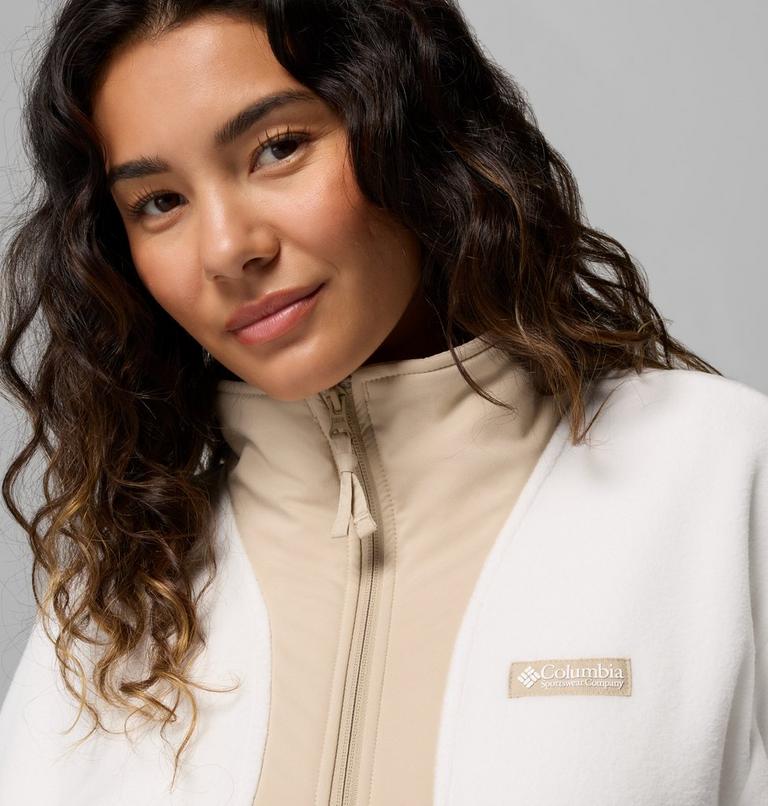 Women's Sequoia Grove II Fleece Jacket, Color: Sea Salt, Ancient Fossil, image 6