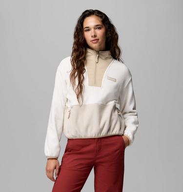 Women&rsquo;s Sequoia Grove II Half Zip Fleece, Color: Sea Salt, Ancient Fossil, Dark Stone, image 5