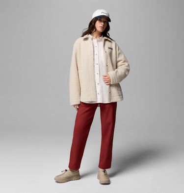 Women's Bijou Hills Oversize Fleece Shirt, Color: Sea Salt, Double Stripe, image 2
