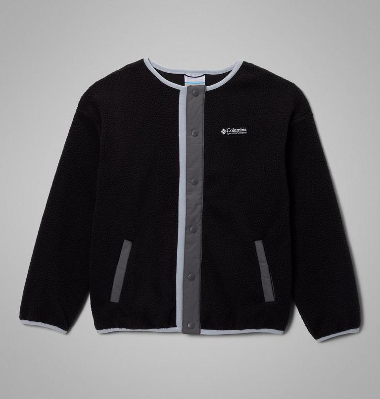 Youth Helvetia Sherpa Snap Fleece Jacket, Color: Black, City Grey, image 1