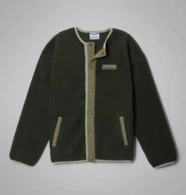 Chaqueta de forro polar sherpa con cierres a presi&oacute;n Helvetia para j&oacute;venes, Color: Greenscape, Stone Green, image 5