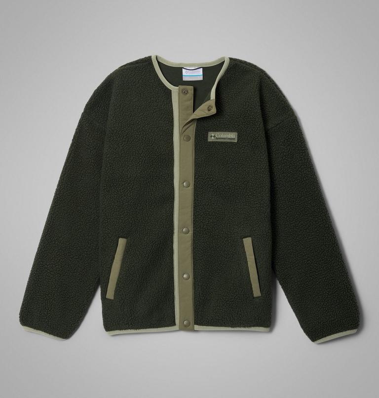 Chaqueta de forro polar sherpa con cierres a presi&oacute;n Helvetia para j&oacute;venes, Color: Greenscape, Stone Green, image 1