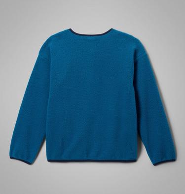 Youth Helvetia Sherpa Snap Fleece Jacket, Color: Phoenix Blue, Rainy Day, image 4