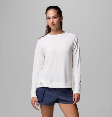Women's PFG Open Water Essential Sweatshirt, Color: Sea Salt, image 1