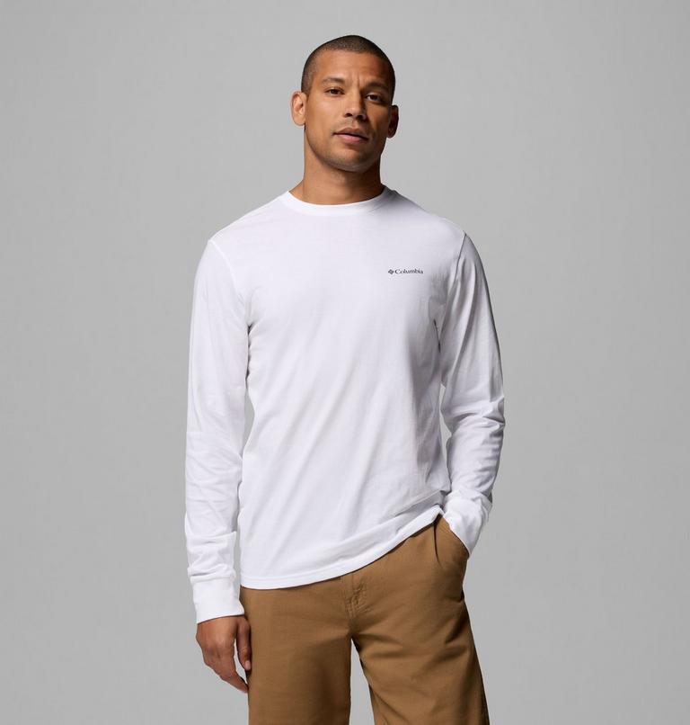Men's CSC Graphic Long Sleeve T-Shirt, Color: White Textured Scene, image 1