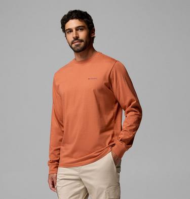 Men's CSC Graphic Long Sleeve T-Shirt, Color: Teak Brown Textured Scene, image 12