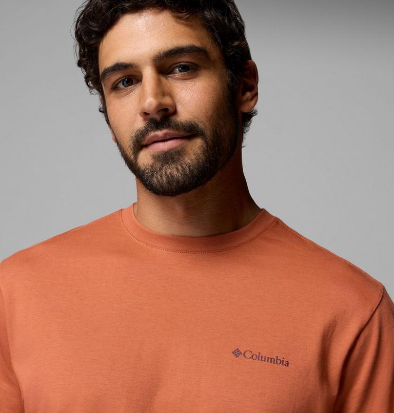 Men's CSC Graphic Long Sleeve T-Shirt, Color: Teak Brown Textured Scene, image 5