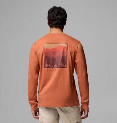 Men's CSC Graphic Long Sleeve T-Shirt, Color: Teak Brown Textured Scene, image 11