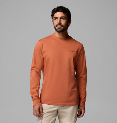 Men's CSC Graphic Long Sleeve T-Shirt, Color: Teak Brown Textured Scene, image 5