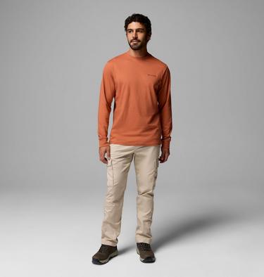 Men's CSC Graphic Long Sleeve T-Shirt, Color: Teak Brown Textured Scene, image 6