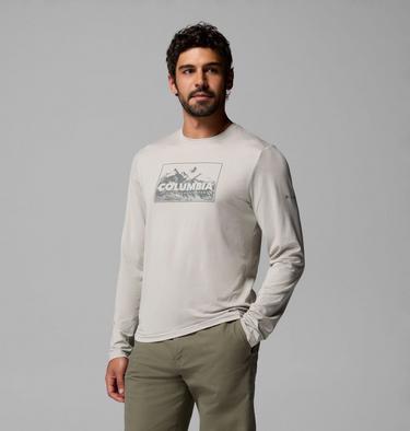 Camiseta con estampado de manga larga Parsons Point para hombre, Color: Dark Stone Heather Framed Peakscape, image 12