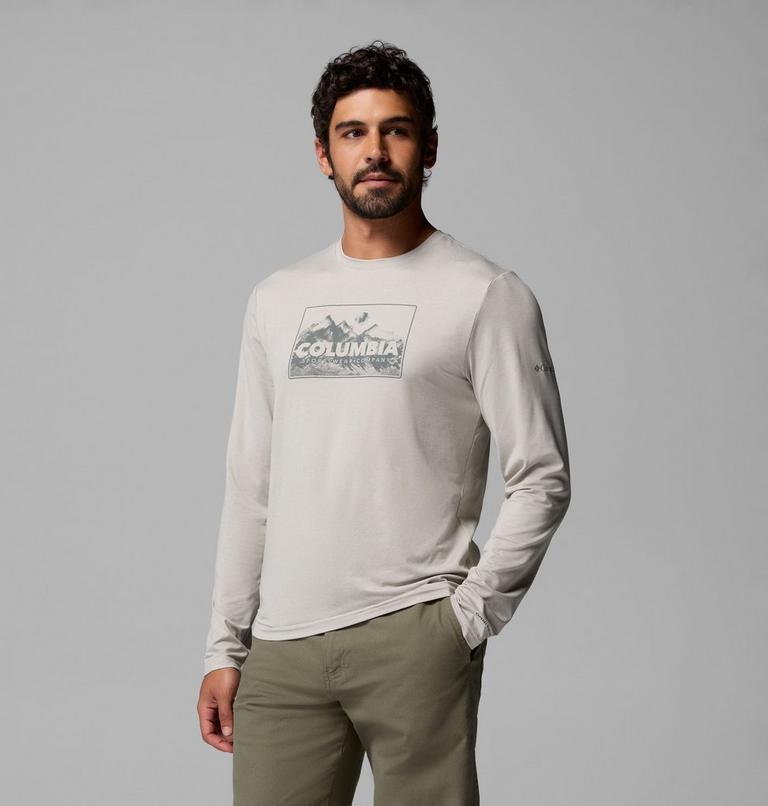 Men's Parsons Point Long Sleeve Graphic T-Shirt, Color: Dark Stone Heather Framed Peakscape, image 4