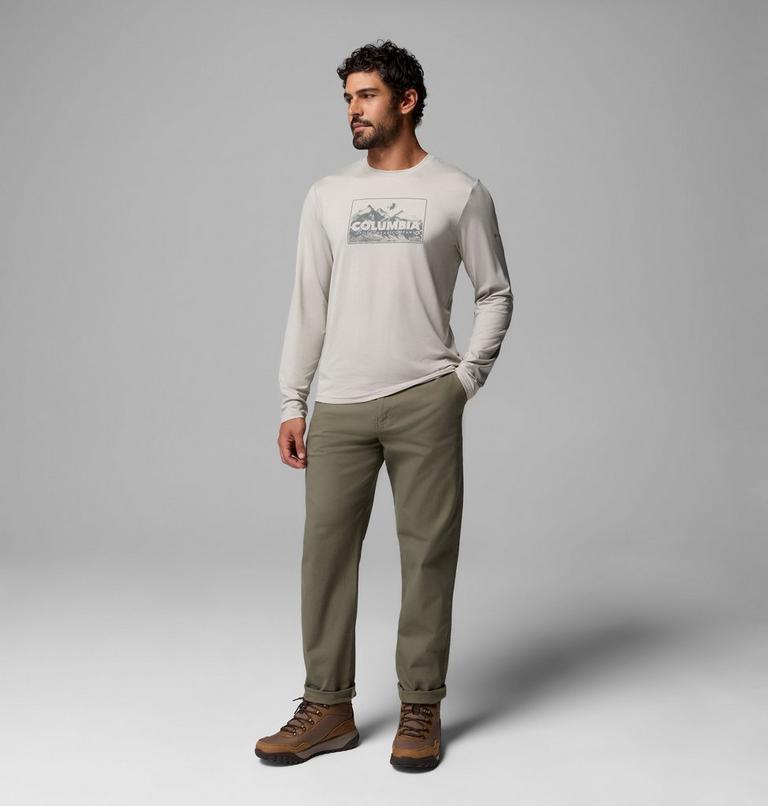 Men's Parsons Point Long Sleeve Graphic T-Shirt, Color: Dark Stone Heather Framed Peakscape, image 2