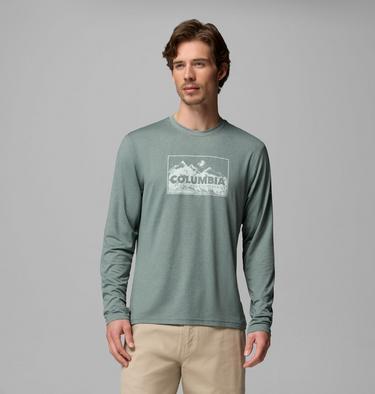 Men's Parsons Point Long Sleeve Graphic T-Shirt, Color: Sedona Sage Heather Framed Peakscape, image 3