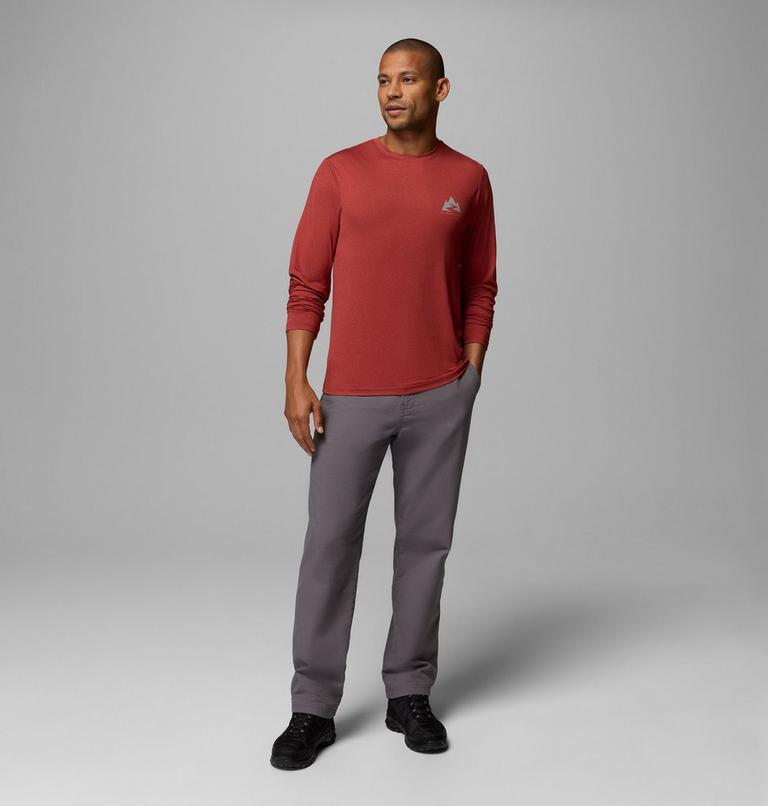 Men's Parsons Point Long Sleeve Graphic T-Shirt, Color: Red Oxide Heather Zigzag Climb, image 2