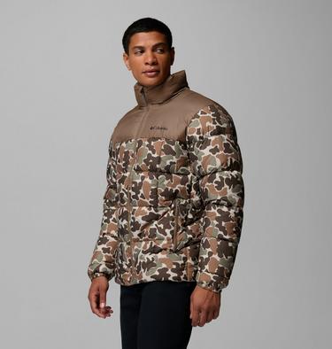 Men's Puffect IV Printed Puffer Jacket, Color: Fossil Puzzle Camo, Otter Brown, image 4