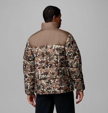 Men's Puffect IV Printed Puffer Jacket, Color: Fossil Puzzle Camo, Otter Brown, image 3