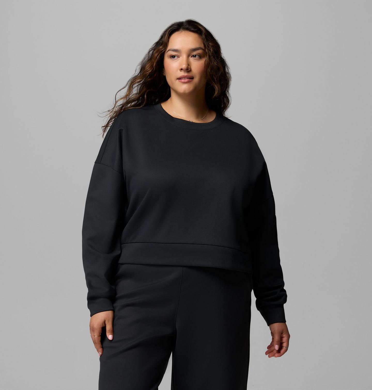 Женский свитшот Columbia Amazesweats Heavyweight Sweatshirt - Plus Size, цвет: Чёрный — фото 1