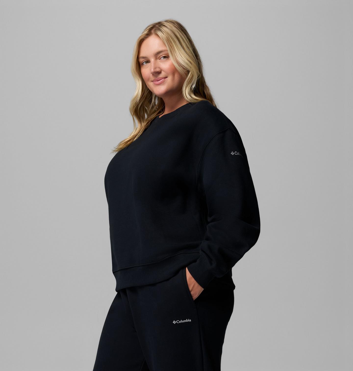 Женский свитшот Columbia Amber Glow Sweatshirt - Plus Size, цвет: Чёрный — фото 4