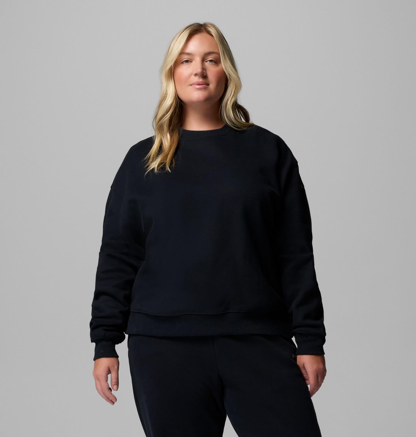 Женский свитшот Columbia Amber Glow Sweatshirt - Plus Size, цвет: Чёрный — фото 1