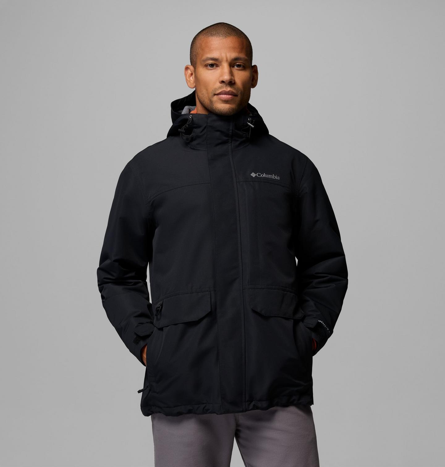 Мужская куртка Columbia Landroamer Fleece Lined Rain Jacket, цвет: Чёрный — фото 1