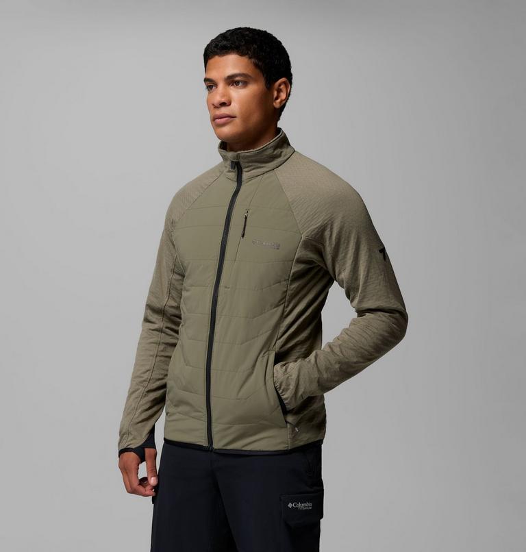 Men's Arctic Crest II Hybrid Fleece Jacket, Color: Stone Green, image 4
