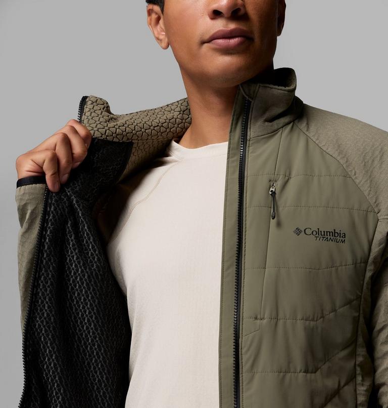 Men's Arctic Crest II Hybrid Fleece Jacket, Color: Stone Green, image 6