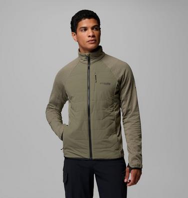 Men's Arctic Crest II Hybrid Fleece Jacket, Color: Stone Green, image 1