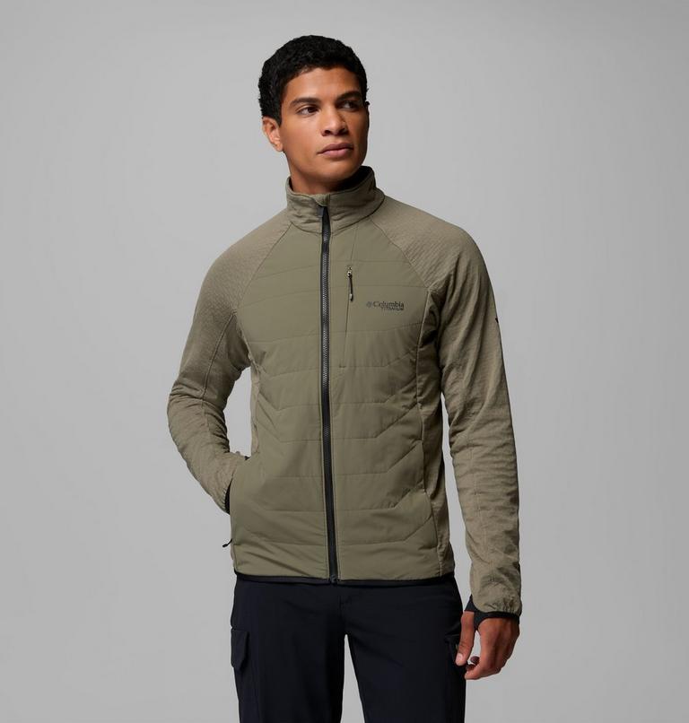 Men's Arctic Crest II Hybrid Fleece Jacket, Color: Stone Green, image 1