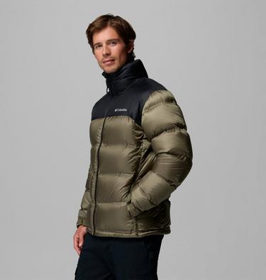 Men's Powder Keg Down Puffer Jacket, Color: Stone Green, Black, image 20