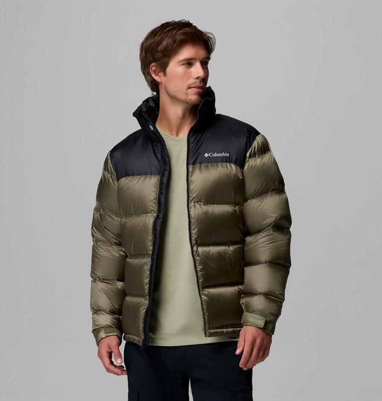Men's Powder Keg Down Puffer Jacket, Color: Stone Green, Black, image 5